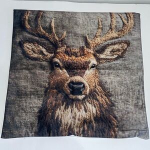 Deer Throw Pillow Slip Cover Zippered Home Cabin Hunt Camp Cushion Cover New